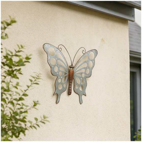 Metall Wanddekoration Schmetterling 44x35 cm dekorativ Vintage Look 