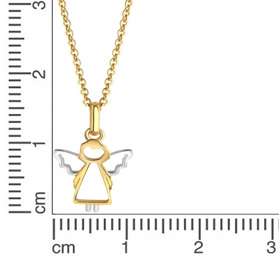 Halskette 375/- Gelbgold 2farbig Engel 