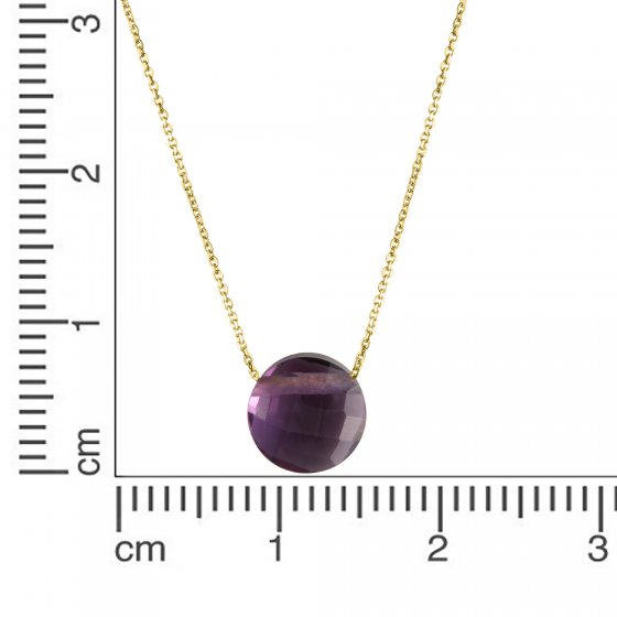 Halskette 375/- Gelbgold Amethyst 