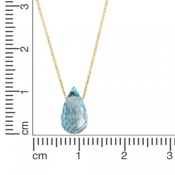 Anhänger mit Kette 375 Gold sky Blautopas 