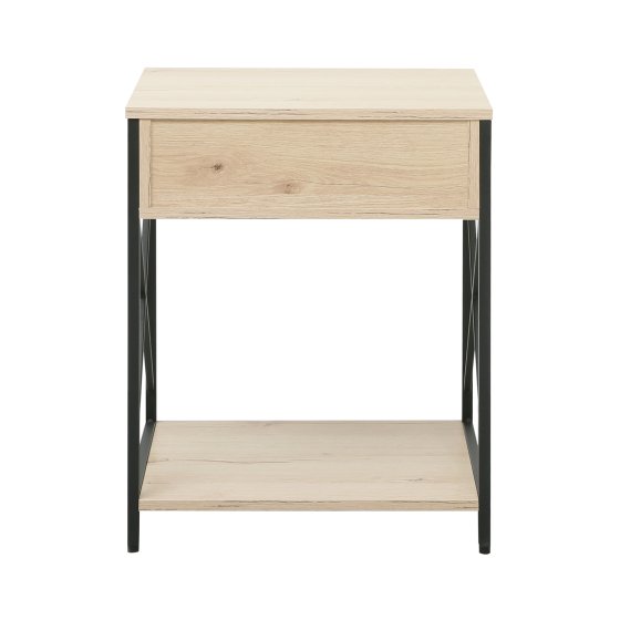 Beistelltisch Cedrik mit Schublade Artisaneiche-Schwarz 