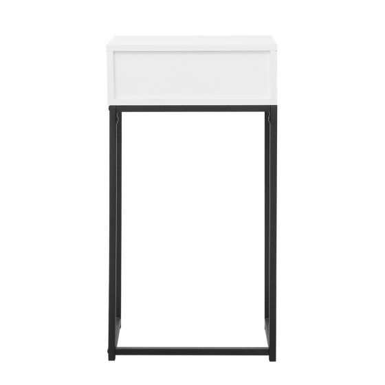 Konsolentisch Cedrik 40 cm mit Schublade Weiß-Schwarz 