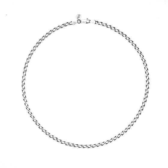 Kette 925 Sterling Silber oxidiert Lang Panzerkette 