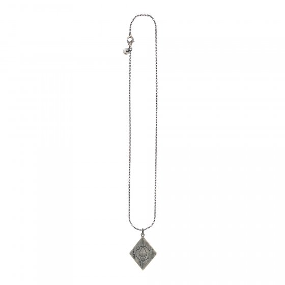 Anhänger mit Kette 925/- Silber matt oxidiert Tattoo Motiv 