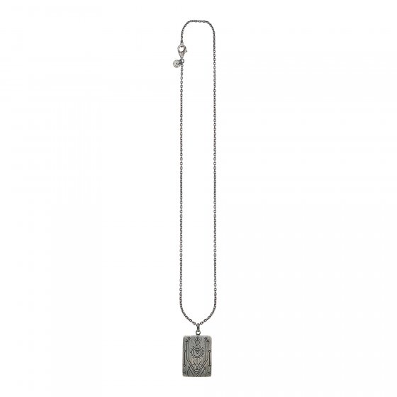 Anhänger mit Kette 925/- Silber matt oxidiert Tattoo Motiv 