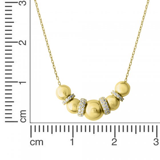 Collier 585 Gold gelb Zirkonia weiß 