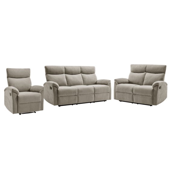 Sofagarnitur mit Relaxfunktion Koba Beige 
