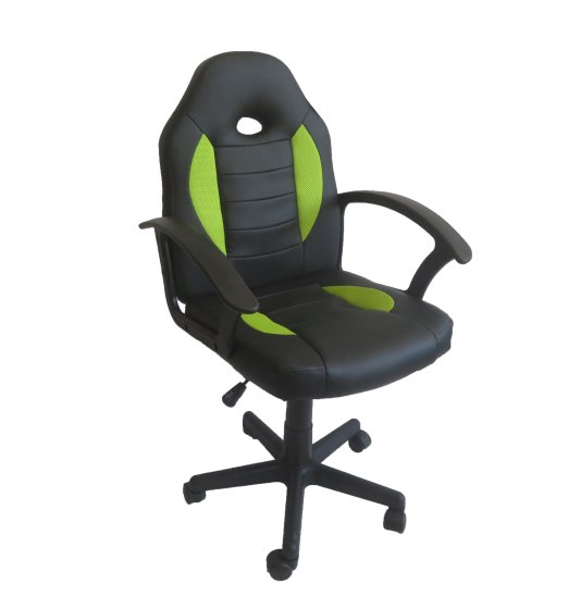 Schreibtischstuhl Junior höhenverstellbar ergonomischer Drehstuhl Schwarz-Grün 
