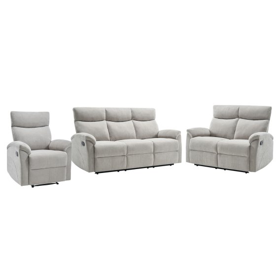 Sofagarnitur mit Relaxfunktion Koba Grau 