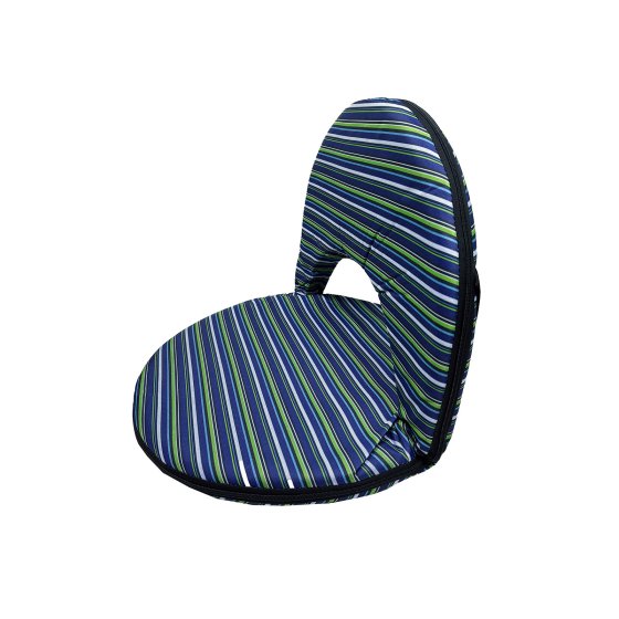 Bodensessel Rund Gestreift Blau Grün Verstellbar Indoor Outdoor bis 150 kg 