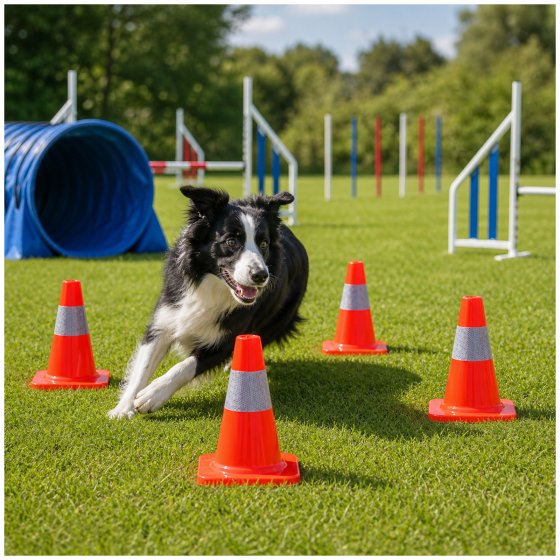 4er Set Verkehrskegel 30 cm Trainingskegel Pylonen Orange 