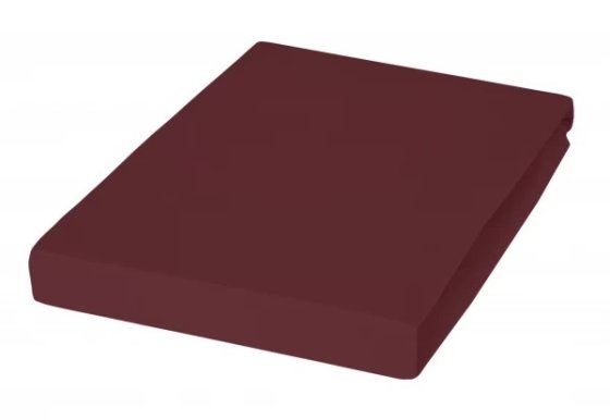Spannbetttuch Mako Feinjersey Janine burgund | 180-200x200 cm