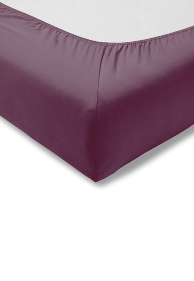 Spannbetttuch Feinjersey ESTELLA aubergine | 100x220