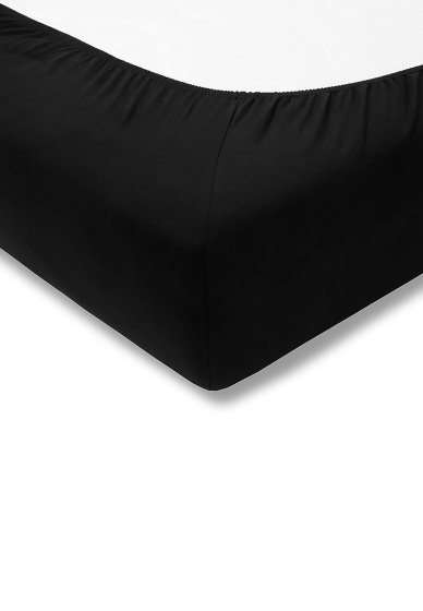 Spannbetttuch Zwirn-Jersey Topper ESTELLA schwarz | 180x200