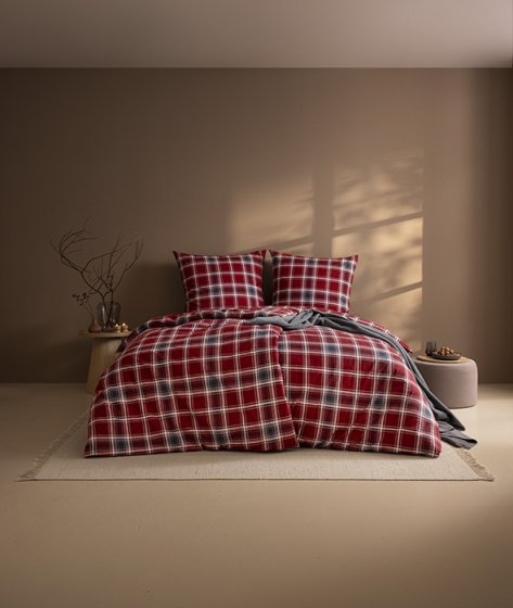 Bettwäsche Kuschelflanell Quirin ESTELLA rot | 155x220
