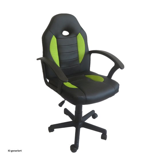 Schreibtischstuhl Junior höhenverstellbar ergonomischer Drehstuhl Schwarz-Grün 