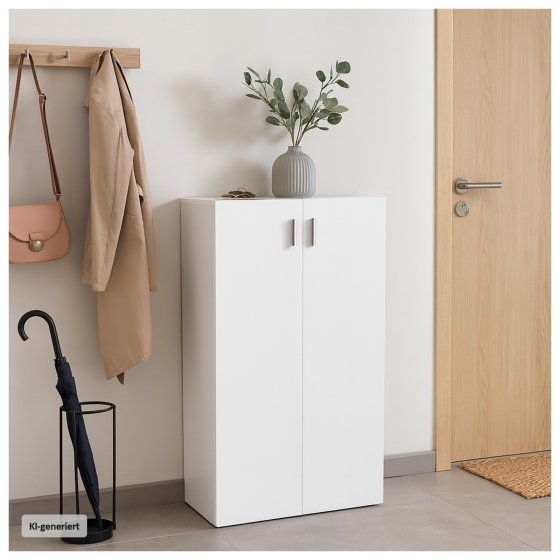 Kommode mit 3 Regalfächern Nina Weiß 