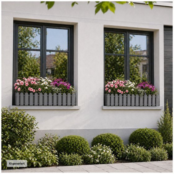Blumenkasten mit Wasserspeicher Nessa 75 cm Grau 