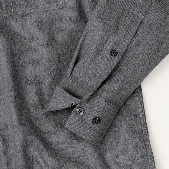 Flanellhemd mit Ganzreißverschluss 3XL (47/48) | Dunkelgrau