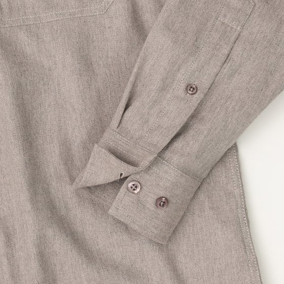 Flanellhemd mit Ganzreißverschluss 3XL (47/48) | Taupe