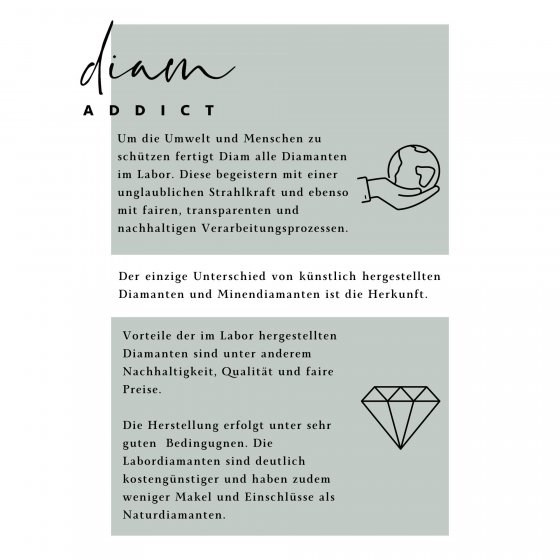 Ohrring 585 Gelbgold mit im Labor gezüchteten Diamanten und Rubin 