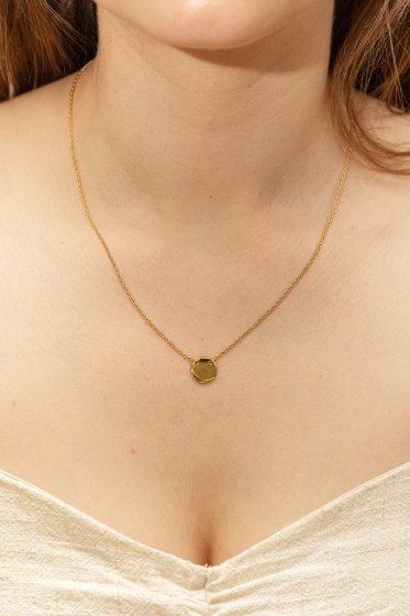 Halskette 925 Sterling Silber gelb vergoldet Plättchen Boho small 