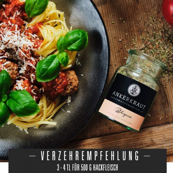 Ankerkraut Bolognese Gewürz Gewürzmischung im Korkenglas 100g 