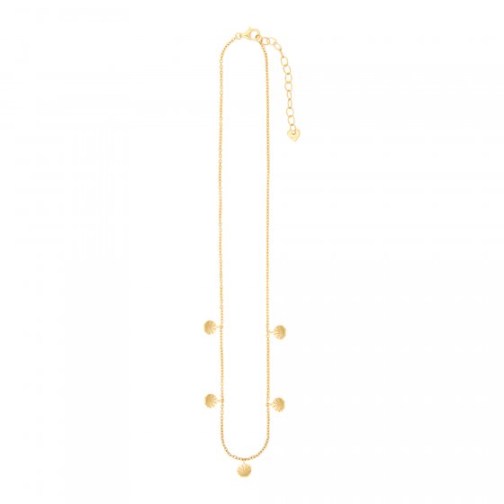 Halskette 925 Silber vergoldet mit Muschel Anhängern 