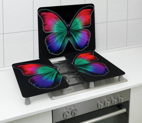 Herdabdeckplatte Universal Mod. Butterfly by Night 2er Set, für alle Herdarten