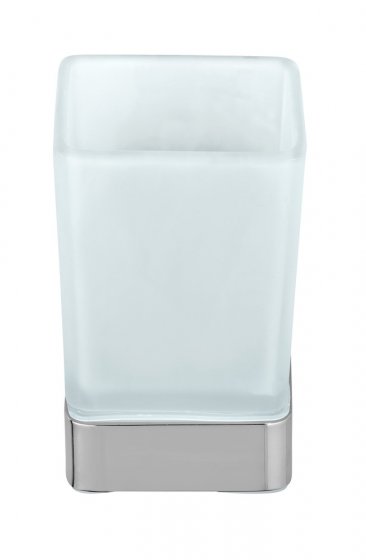 Turbo-Loc® Zahnputzbecher Genova Shine, abnehmbarer Becher aus satiniertem Glas