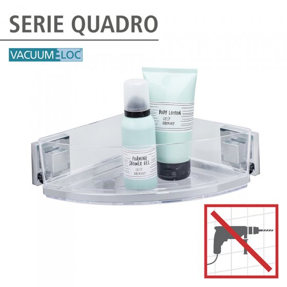 Vacuum-Loc® Eckablage Mod. Quadro Edelstahl, Befestigen ohne bohren
