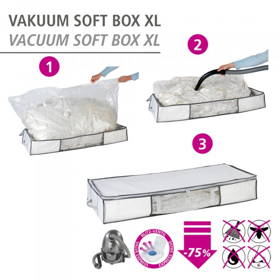 Vakuum Soft Unterbett-Box, bis zu 75 % Platzersparnis