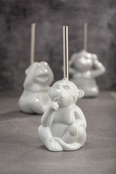 WC-Garnitur Mod. Monkey Quiet Weiß Keramik, Bürstenkopf auswechselbar