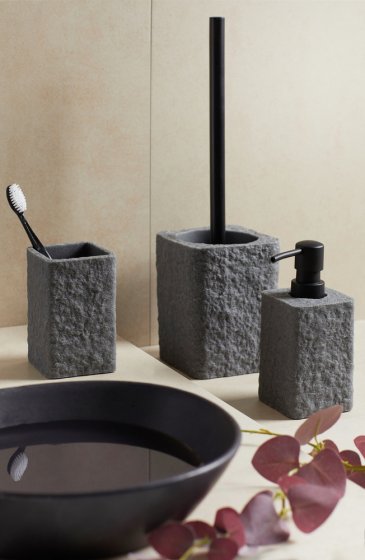 WC-Garnitur Mod. Villata Grau, Bürstenkopf auswechselbar 