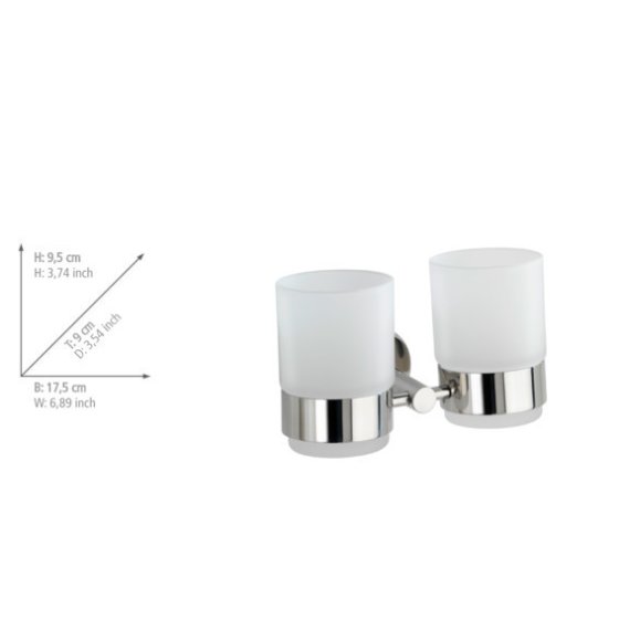 Zahnputzbecherhalter Duo Mod. Bosio Edelstahl glänzend, rostfrei 