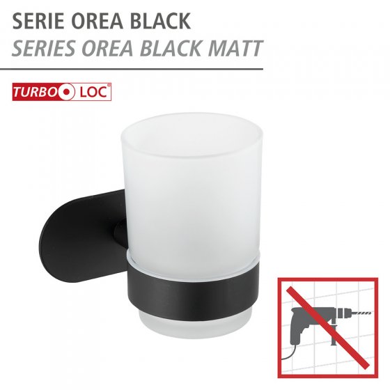 Turbo-Loc® Zahnputzbecherhalter Mod. Orea Uno Black, Befestigen ohne bohren