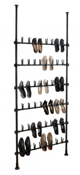 Teleskop-System Mod. Herkules Shoes Schwarz, ausziehregal für 48 Paar Schuhe 