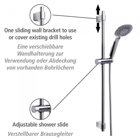 Brauseset Mod. Young Chrom, Länge Stange: 66 cm