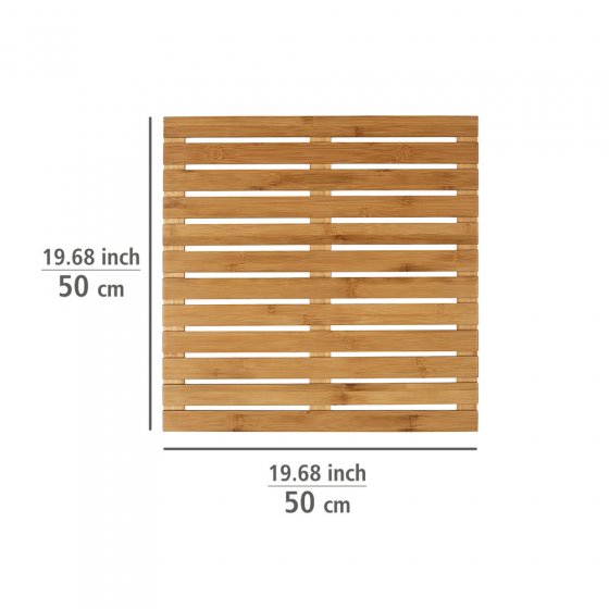 Baderost Mod. Indoor & Outdoor Bambus, 50 x 50 cm, mit rutschhemmender Unterseite 
