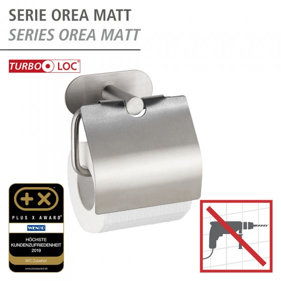 Turbo-Loc® Toilettenpapierhalter Mod. Orea Matt, mit Deckel 