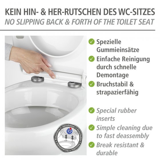 Premium WC-Sitz Mod. Astera, aus antibakteriellem Duroplast