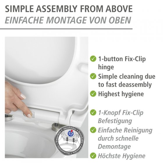 Premium WC-Sitz Mod. Canyon mit Relief, aus antibakteriellem Duroplast
