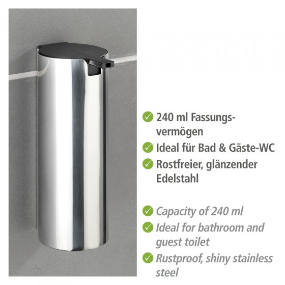 Turbo-Loc® Edelstahl Seifenspender Detroit, Befestigen ohne bohren 
