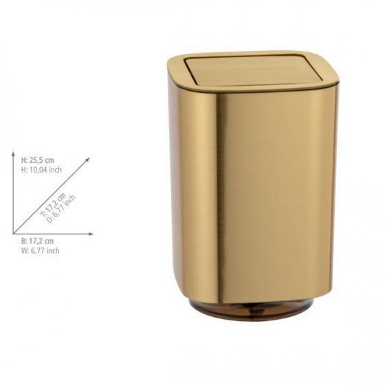 Schwingdeckeleimer Mod. Auron Gold, Kosmetikeimer mit Schwingdeckel, 5,5 l 