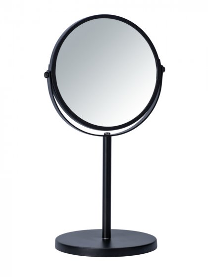 Kosmetik-Standspiegel Mod. Assisi Ø 17 cm Schwarz, mit 3-fach Vergrößerung 