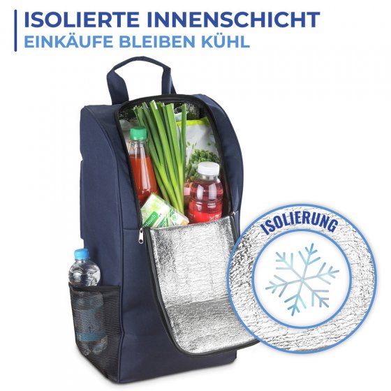 Einkaufstrolley mit Sitz, Dreirad-System fürs Treppensteigen 