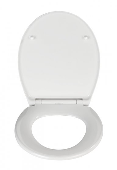 Premium WC-Sitz Mod. Samos Weiß, aus antibakteriellem Duroplast mit Absenkautomatik