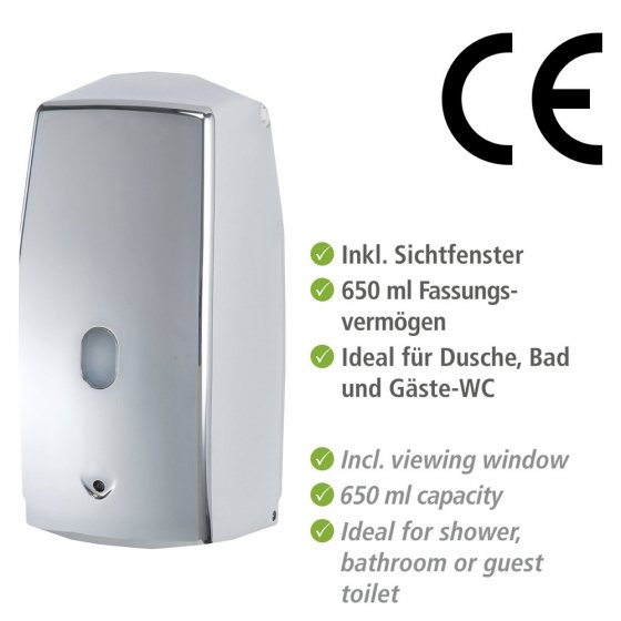 Infrarot Seifenspender Mod. Treviso Chrom 650 ml, automatischer Flüssigseifen-Spender, 650 ml