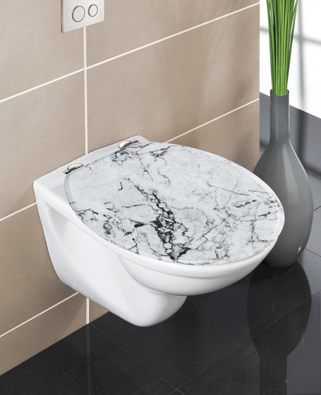 WC-Sitz Mod. Onyx, aus MDF in edler Marmor-Optik