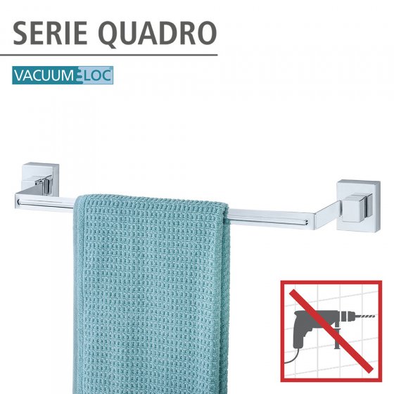 Vacuum-Loc® Badetuchstange Uno Mod. Quadro Edelstahl, Befestigen ohne bohren